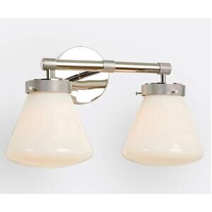 Rejuvenation Trask Polished Nickel 3-1/4" Fitter Double Sconce